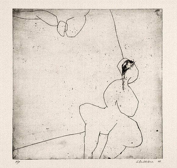 Artist: b'BALDESSIN, George' | Title: b'not titled.' | Date: 1964 | Technique: b'etching, printed in black ink, from one plate'