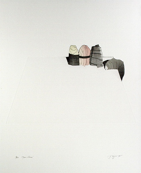 Artist: b'Taylor, James.' | Title: b'Four pieces' | Date: 1975 | Technique: b'etching and aquatint, printed in colour, from multiple plates'