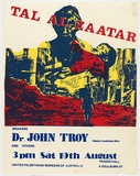 Artist: b'Woodhill, Kerry.' | Title: b'Tal al Zaatar. Speakers Dr John Troy Western Australian MLA and others.' | Date: 1978 | Technique: b'screenprint, printed in colour, from three stencils'
