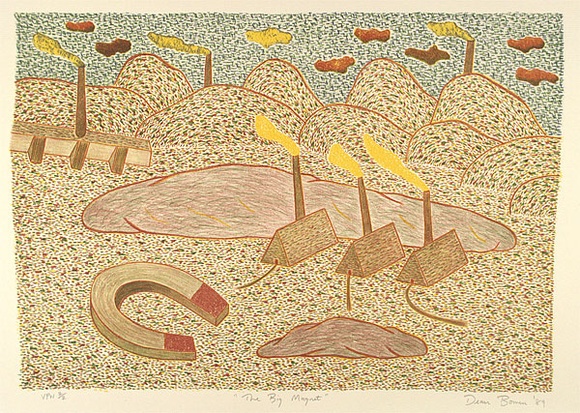 Artist: b'Bowen, Dean.' | Title: b'The big magnet' | Date: 1989 | Technique: b'lithograph, printed in colour, from multiple stones'
