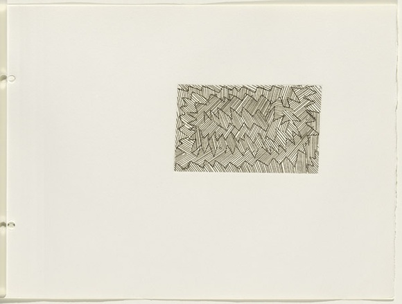 Artist: b'JACKS, Robert' | Title: b'not titled [abstract linear composition]. [leaf 35 : recto]' | Date: 1978 | Technique: b'etching, printed in black ink, from one plate'