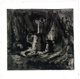 Artist: MACQUEEN, Mary | Title: Still life with pewter | Date: c.1958 | Technique: etching, aquatint and burnishing, printed in brown ink with wiped highlights, from one plate | Copyright: Courtesy Paulette Calhoun, for the estate of Mary Macqueen