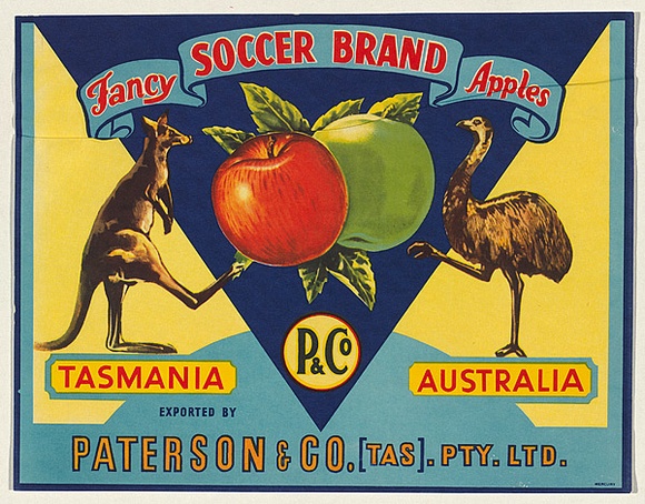 Title: b'Label for Fancy soccer brand apples [fruit crate label]' | Date: 1900s | Technique: b'offset-lithograph, printed in colour, from multiple stones'