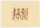 Artist: b'Napanangka, Walangkura.' | Title: b'Watiyawanu' | Date: 2004 | Technique: b'drypoint etching, printed in brown ink, from one perspex plate'