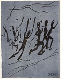 Artist: Tillers, Imants. | Title: Flight at 34360 | Date: 1993 | Technique: woodcut, printed in white and black ink, from two blocks | Copyright: Courtesy of the artist