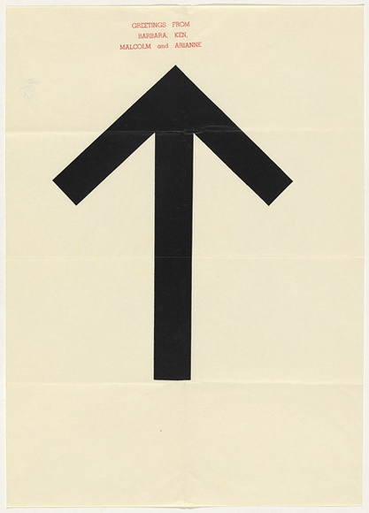 Artist: b'REINHARD, Ken' | Title: b'Greeting card' | Date: 1965 | Technique: b'screenprint on letterpress'