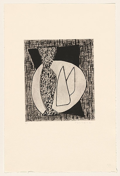 Title: b'not titled [still life with vase]' | Date: 1988 | Technique: b'drypoint, printed in black ink, from one plate'