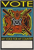 Title: Vote - my voice for my country | Date: 1993 | Technique: screenprint, printed in colour, from five stencils