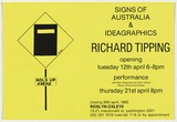 Artist: b'TIPPING, Richard' | Title: b'Postcard: Ideographics Exhibition, Roslyn Oxley Gallery.' | Date: 1983