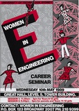 Artist: REDBACK GRAPHIX | Title: Women in engineering career seminar. | Date: 1989 | Technique: offset-lithograph, printed in colour, from multiple plates