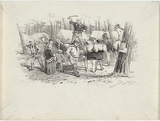 Artist: GILL, S.T. | Title: Diggers auction, Eagle Hawk, Bendigo. | Date: 1852 | Technique: lithograph, printed in black ink, from one stone