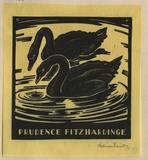 Artist: FEINT, Adrian | Title: Bookplate: Prudence Fitzhardinge. | Date: (1933) | Technique: wood-engraving, printed in black ink, from one block | Copyright: Courtesy the Estate of Adrian Feint