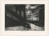 Artist: b'AMOR, Rick' | Title: b'Under the bridge.' | Date: 1998 | Technique: b'etching, printed in black ink, from one plate'