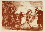 Artist: Conder, Charles. | Title: A pastoral fantasy. | Date: (1904) | Technique: transfer-lithograph, printed in brown ink, from one stone