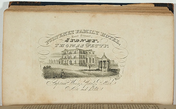 Artist: b'Moffitt, William.' | Title: b'Pulteney family hotel [advertisment].' | Date: 1834 | Technique: b'engraving, printed in black ink, from one plate'