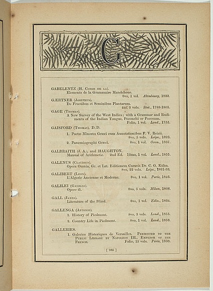 Title: b'G [gleichenia dicarpa].' | Date: 1861 | Technique: b'wood-engraving, printed in black ink, from one block'