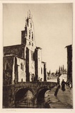 Artist: LINDSAY, Lionel | Title: St. Lesmes, Burgos | Date: 1926 | Technique: drypoint, printed in brown ink with plate-tone, from one plate | Copyright: Courtesy of the National Library of Australia