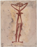 Artist: b'Cant, James.' | Title: b'[Female figure with arms raised behind head].' | Date: 1949 | Technique: b'monotype, printed in colour, from one plate; additional hand colouring'