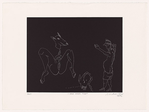 Artist: Cullen, Adam. | Title: I have never slept. | Date: 2001 | Technique: relief-etching, printed in black ink, from one plate