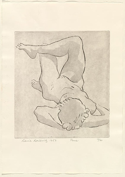 Artist: b'Dallwitz, David.' | Title: b'Prue.' | Date: 1953 | Technique: b'softground etching and aquatint'