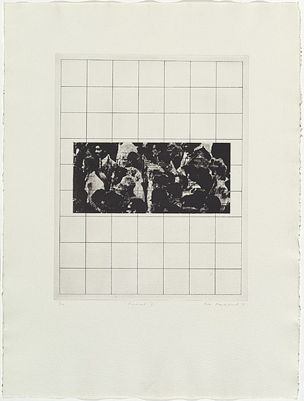 Artist: b'MADDOCK, Bea' | Title: b'Funeral II' | Date: 1971, September | Technique: b'photo-etching and aquatint, printed in black ink, from two plates'