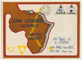 Artist: b'EARTHWORKS POSTER COLLECTIVE' | Title: b'Joan Grounds ceramics: Watters Gallery, [Sydney 16 August - 2 September 1972] [2].' | Date: 1972 | Technique: b'screenprint, printed in colour, from six stencils'