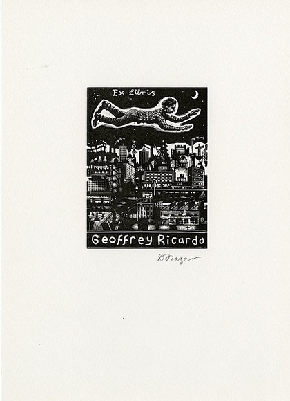 Artist: b'Frazer, David.' | Title: b'Geoffrey Ricardo' | Date: c.2001 | Technique: b'wood-engraving, printed in black in, from one block'