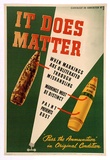 Artist: b'UNKNOWN' | Title: b'It does matter when markings are obliterated through mishandling.' | Date: 1943 | Technique: b'photo-lithograph, printed in colour, from multiple plates'