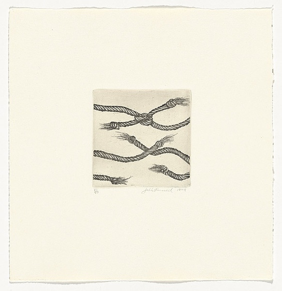 Artist: b'Russell, Julie.' | Title: b'not titled [knots]' | Date: 1979 | Technique: b'etching, printed in black ink with plate-tone, from one plate'