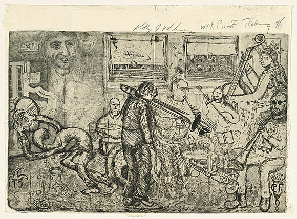 Title: Kalhua, Bailey's Irish, banana, liqueur, cream... or blowjob | Date: 1996 | Technique: etching, printed in black ink with plate-tone, from one plate