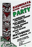 Artist: b'REDBACK GRAPHIX' | Title: b'Kauwhata - Maori cultural party.' | Date: 1987 | Technique: b'screenprint, printed in colour, from three stencils' | Copyright: b'\xc2\xa9 Raymond John Young'