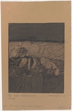 Artist: b'Hodgkinson, Frank.' | Title: b'Figure, Banksia in landscape' | Date: 1971 | Technique: b'hard ground aquatint, oil viscosity'