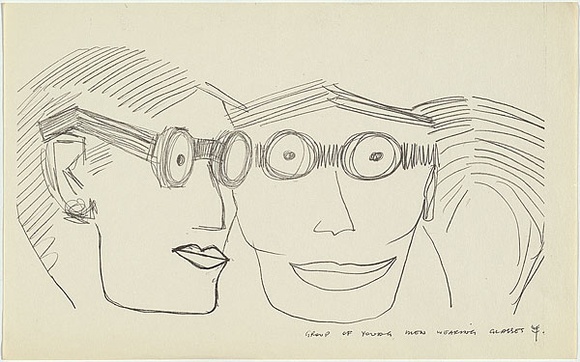 Artist: b'Burns, Peter.' | Title: b'Group of young men wearing glasses.' | Date: c.1950s | Technique: b'photocopy, printed in black ink' | Copyright: b'\xc2\xa9 Peter Burns'