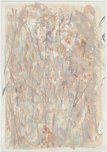 Artist: b'MEYER, Bill' | Title: b'Porcupine Ridge ochre' | Date: 1988 | Technique: b'screenprint, printed in colour, from multiple stencils' | Copyright: b'\xc2\xa9 Bill Meyer'