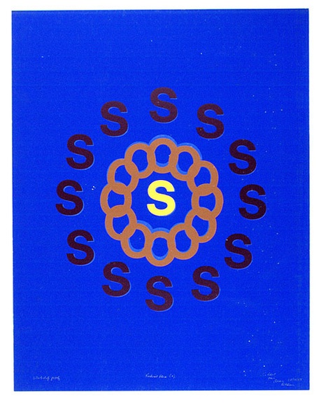 Artist: b'RIDDELL, Alan' | Title: b'Radial plea (a).' | Date: 1969 | Technique: b'screenprint, printed in colour, from multiple stencils'