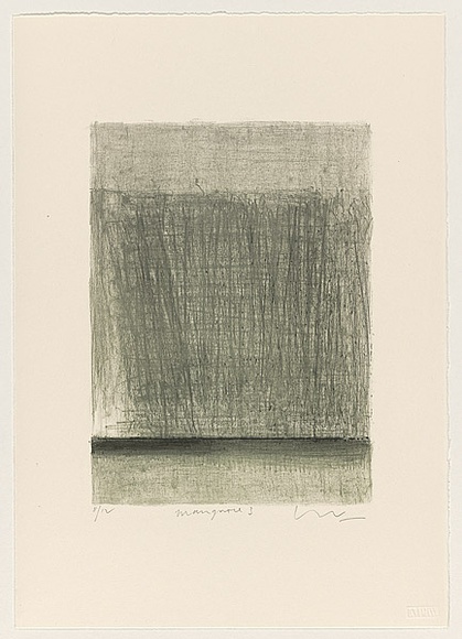 Title: b'Mangrove 3' | Date: 2004 | Technique: b'lithograph, printed in black and green ink, from two stones'