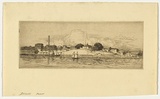 Artist: LINDSAY, Lionel | Title: Dawes Point | Date: 1918 | Technique: etching, printed in brown ink with plate-tone, from one plate | Copyright: Courtesy of the National Library of Australia