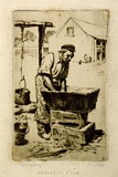 Artist: LINDSAY, Lionel | Title: Shearers' cook, Bendemeer. | Date: 1925 | Technique: drypoint, printed in brown ink, from one plate | Copyright: Courtesy of the National Library of Australia