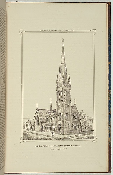 Artist: Mason, Cyrus. | Title: Victoria Parade Congregational Church | Date: 1869 | Technique: lithograph, printed in black ink, from one stone