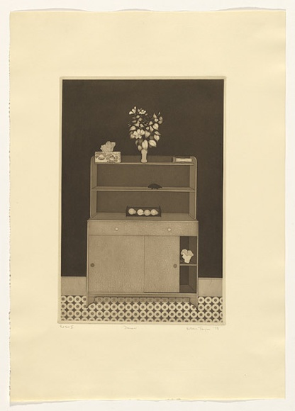 Artist: b'Taylor, Helen.' | Title: b'Dresser' | Date: 1978 | Technique: b'etching and aquatint, printed in black ink, from one plate' | Copyright: b'This work appears on screen courtesy of the artist and copyright holder'