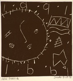 Artist: Bruch, Sandy. | Title: New year card (1991) | Date: 1991, January | Technique: linocut, printed in black ink, from one block