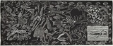 Artist: b'MUNUNGGURR, Mundul' | Title: b'Yirritja Ga Dhuwa Ngatha' | Date: 1999 | Technique: b'linocut, printed in black ink, from one block'