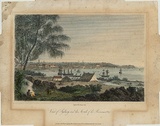 Artist: b'Cooke, George.' | Title: b'View of Sydney and the mouth of the Parramatta.' | Date: 1811 | Technique: b'engraving, printed in black ink, from one copper plate; hand-coloured'