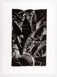 Artist: Wrobel, Mirek. | Title: First star. | Date: 1988 | Technique: linocut, printed in black ink, from one block