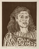 Artist: b'Miller, Lewis.' | Title: b'June Tupicoff' | Date: 1994 | Technique: b'etching, printed in black ink, from one plate' | Copyright: b'\xc2\xa9 Lewis Miller. Licensed by VISCOPY, Australia'