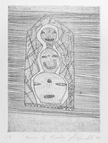 Artist: b'Powell, Andrew.' | Title: b'House of heads' | Date: 1986 | Technique: b'etching, printed in black ink with plate-tone, from one  plate'