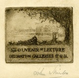 Artist: SHIRLOW, John | Title: Souvenir of Lecture, Decoration Galleries. | Date: 1921 | Technique: etching, printed in brown ink, from one copper plate