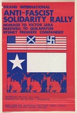 Artist: b'EARTHWORKS POSTER COLLECTIVE' | Title: b'Grand International Anti-Fascist Solidarity rally' | Date: 1975 | Technique: b'screenprint, printed in colour, from two stencils'