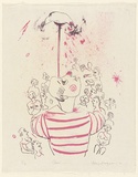 Artist: MACQUEEN, Mary | Title: Clown | Date: 1968 | Technique: lithograph, printed in colour, from two plates in pink and purple ink | Copyright: Courtesy Paulette Calhoun, for the estate of Mary Macqueen