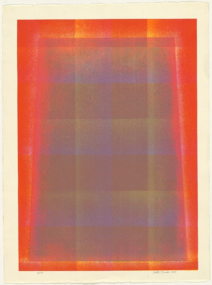 Artist: b'WICKS, Arthur' | Title: b'Red wedge' | Date: 1971 | Technique: b'screenprint, printed in colour, from multiple stencils'